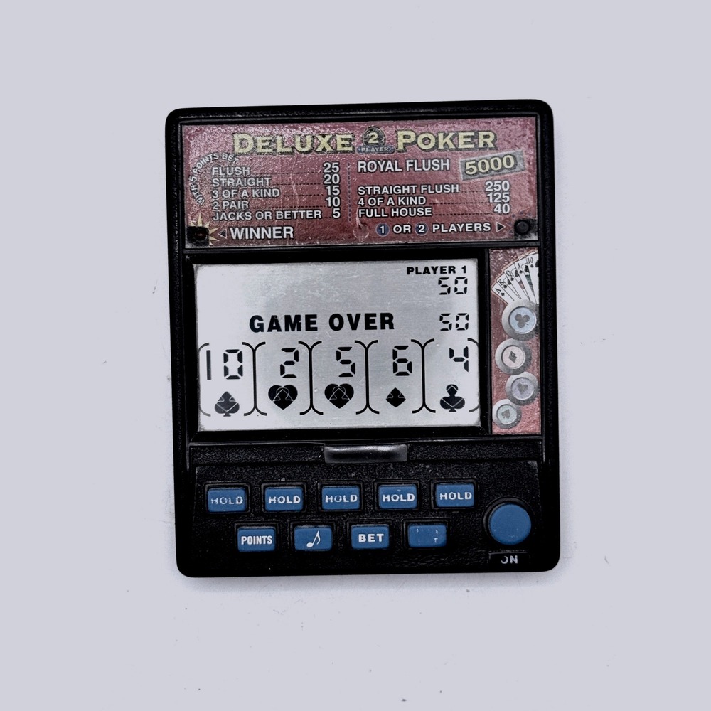 RadioShack Handheld Game Deluxe 2 Player Poker Electronic Vintage 60-2656